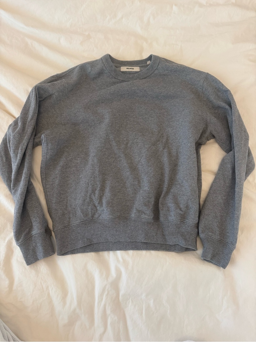Mens Buck Mason Gray Crewneck Sweatshirt (L)